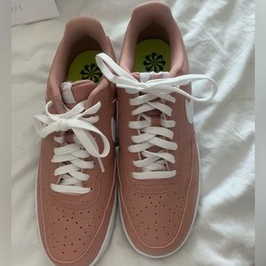 Pink and white womens nike sneakers